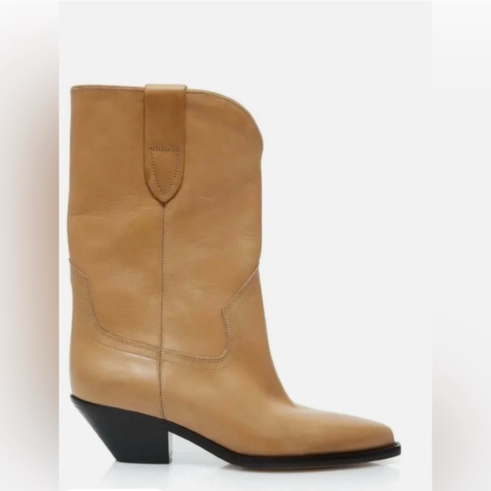 Isabel Marant Dahope Natural Leather Western Boots 37=7US